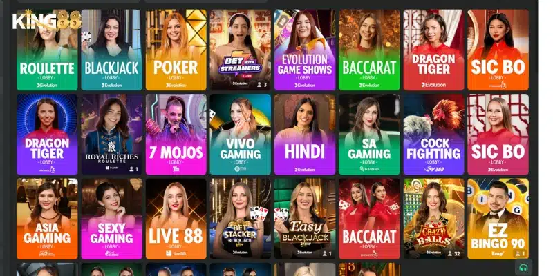 Casino King88 – Cơ hội thắng lớn chỉ với một cú đặt cược 5 Khám phá kho trò chơi "khủng" tại casino King88